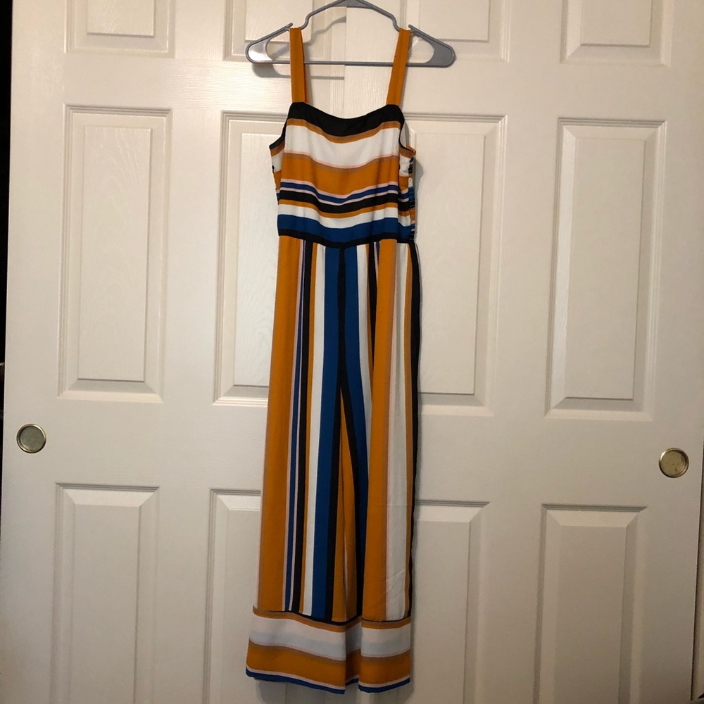 Large Mustard and Blue Romper